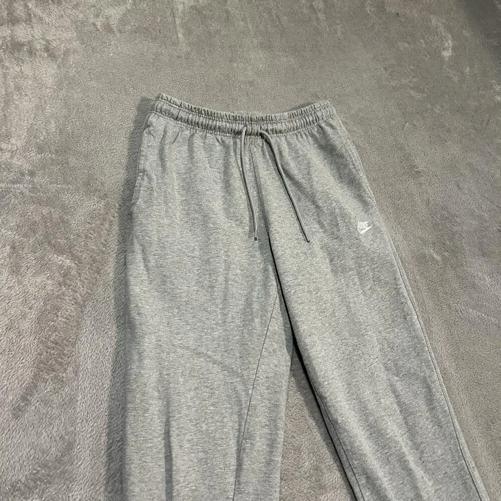 Nike Club Knit Joggers Pants Mens Small Gray Sweatpants Cotton Athletic